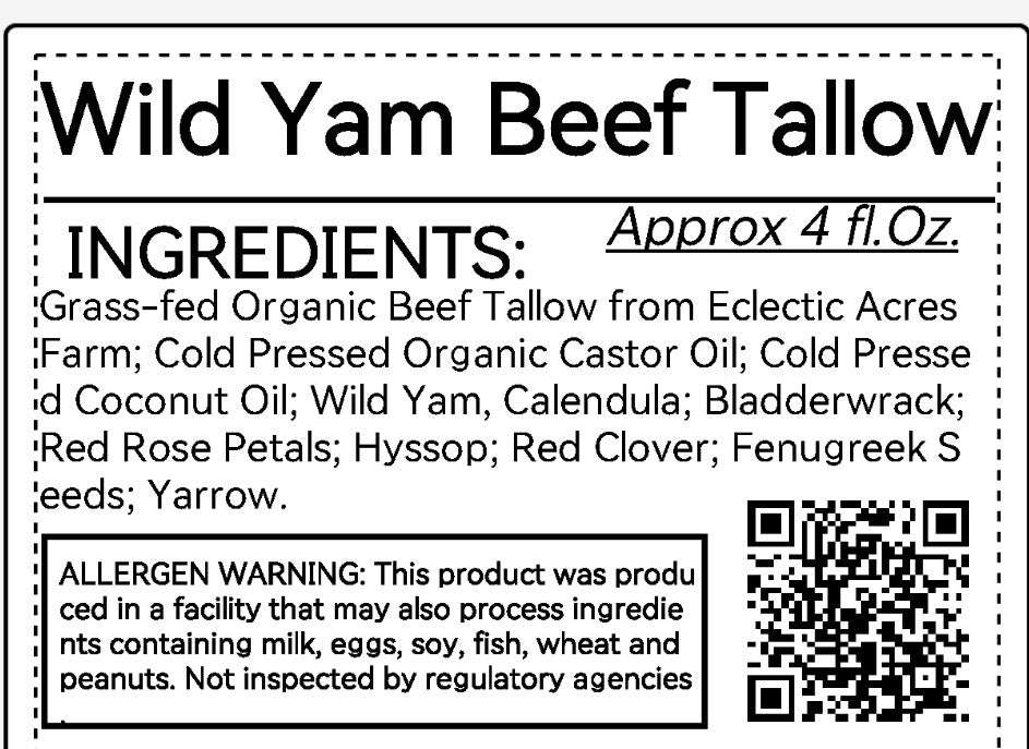 Wild Yam Beef Tallow